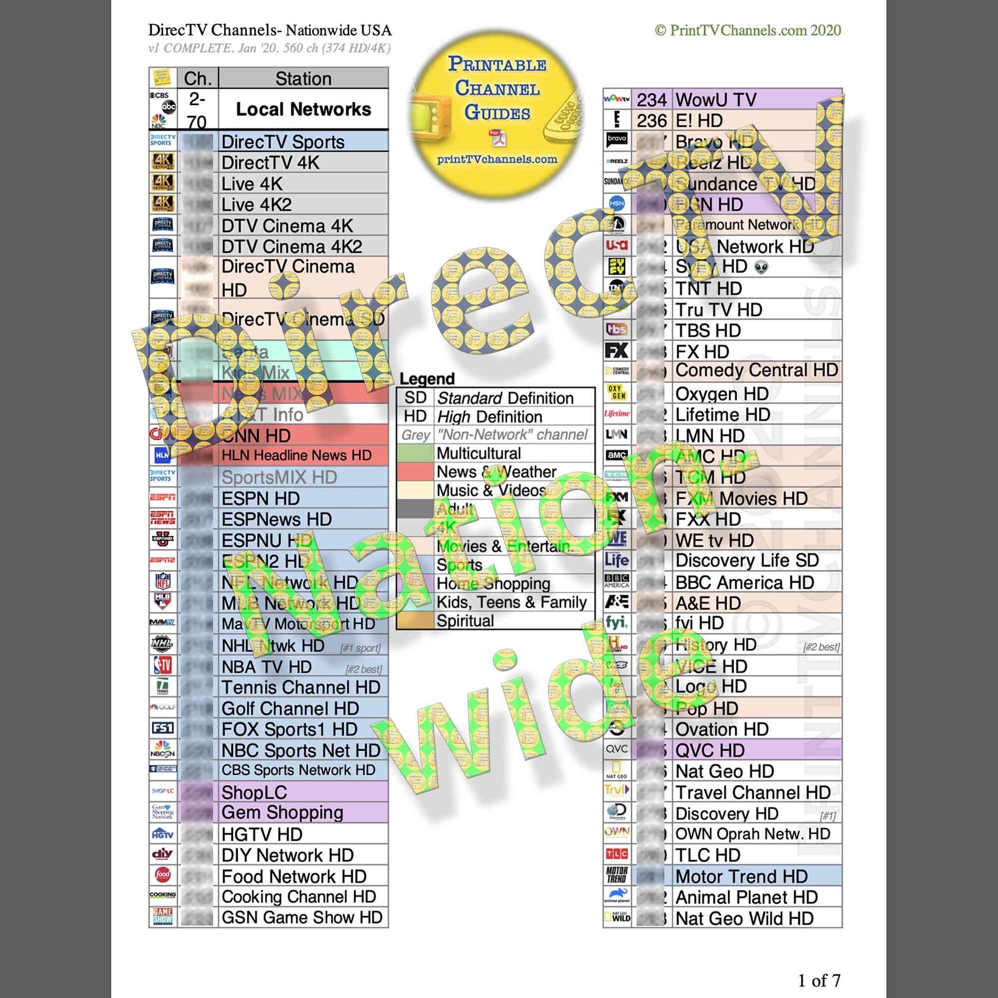 dish channel guide printable