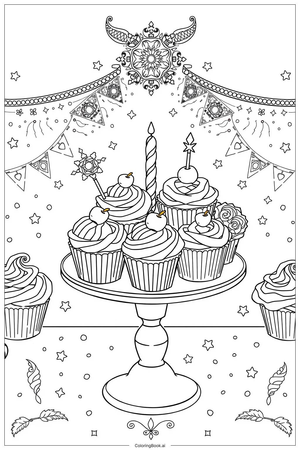 cupcakes printable coloring pages