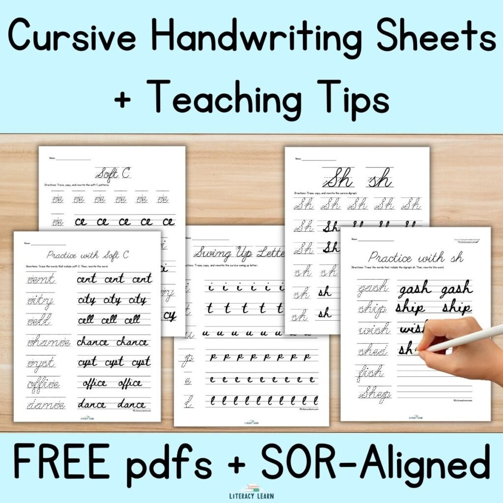 Cursive Handwriting Practice Sheets Free Pdfs SOR Aligned 