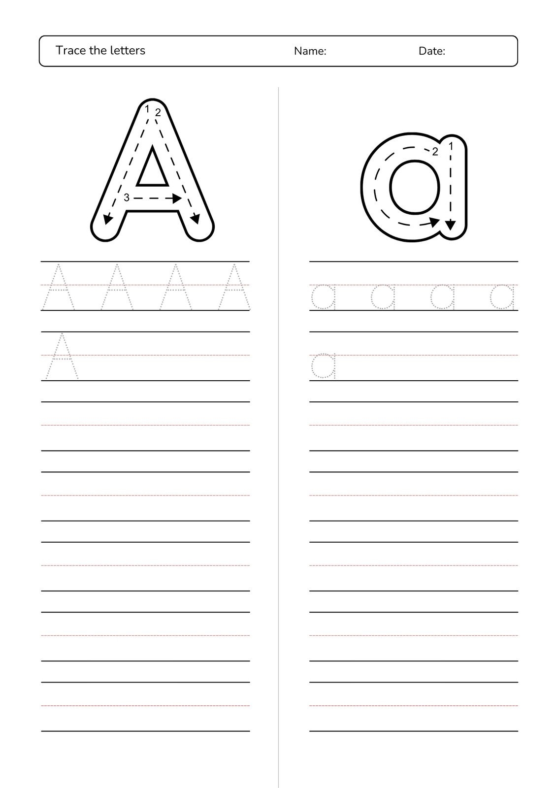 alphabet practice worksheets printable