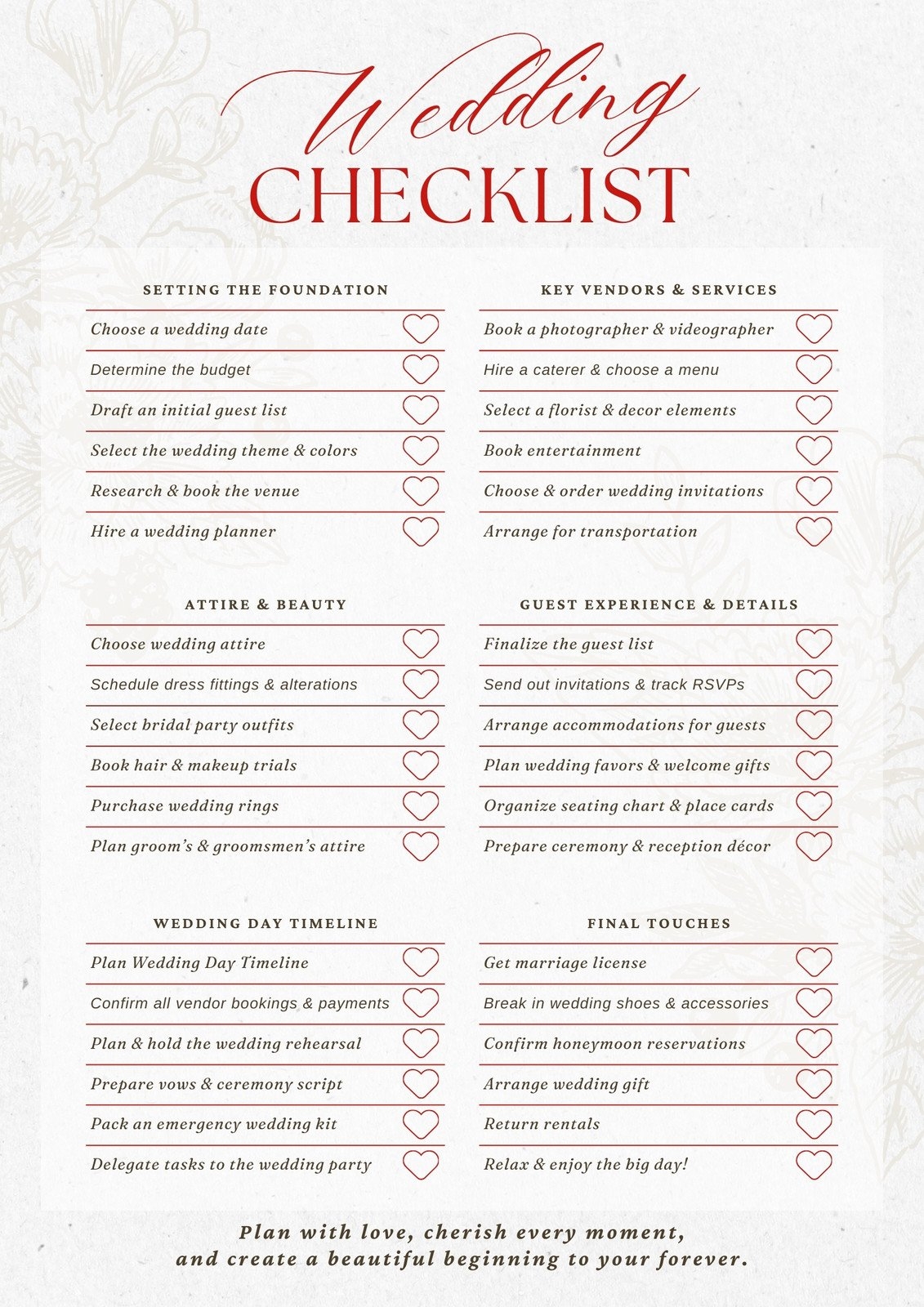 Customize 228 Wedding Checklists Templates Online Canva