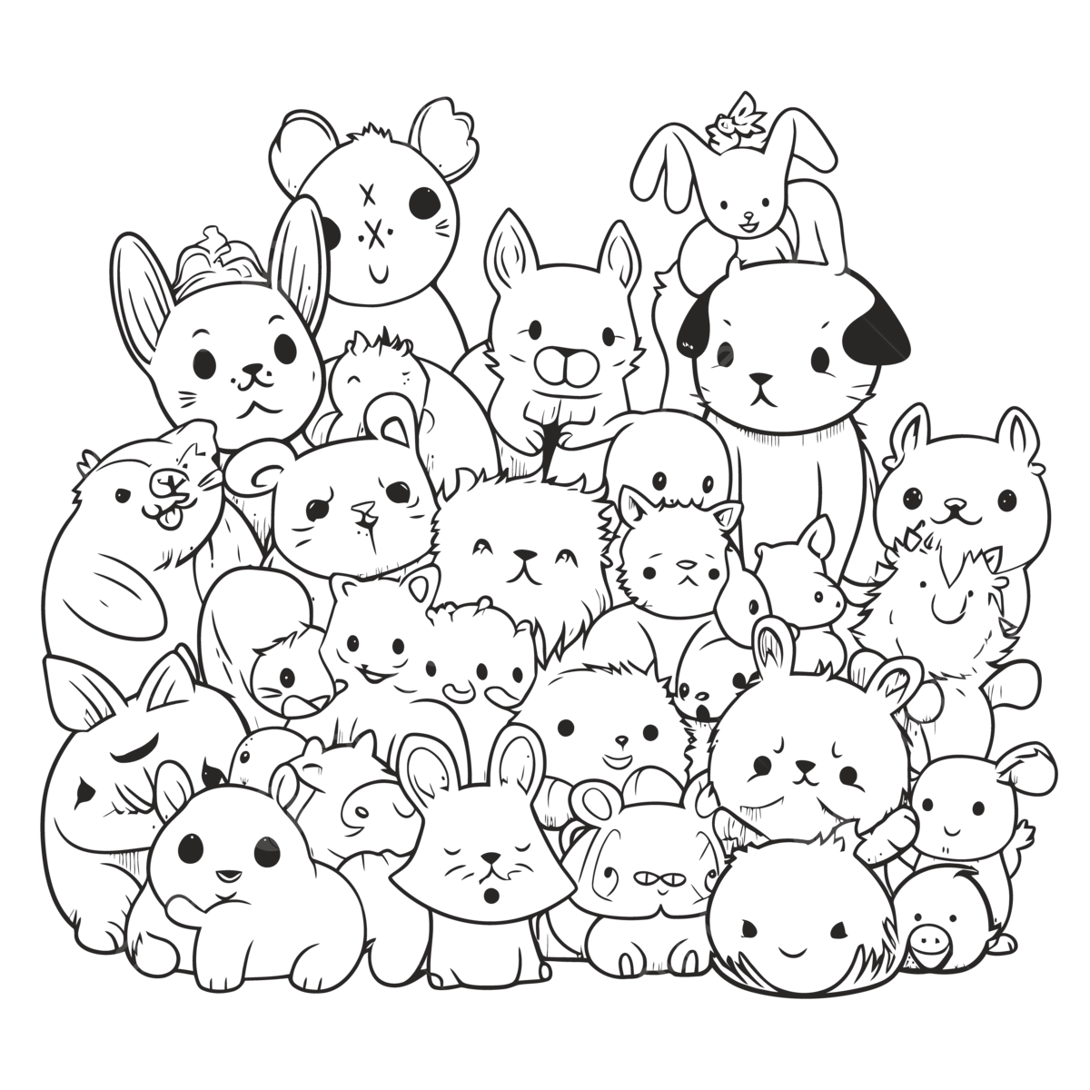 Cute Animals Coloring Pages New Free Printable Cute Animal 