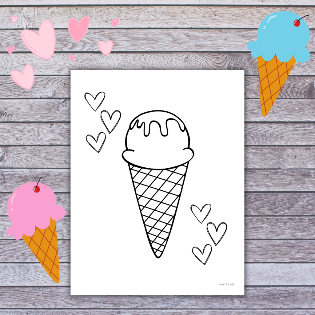 Cute Ice Cream Coloring Pages Free Printable Simply Full Of 