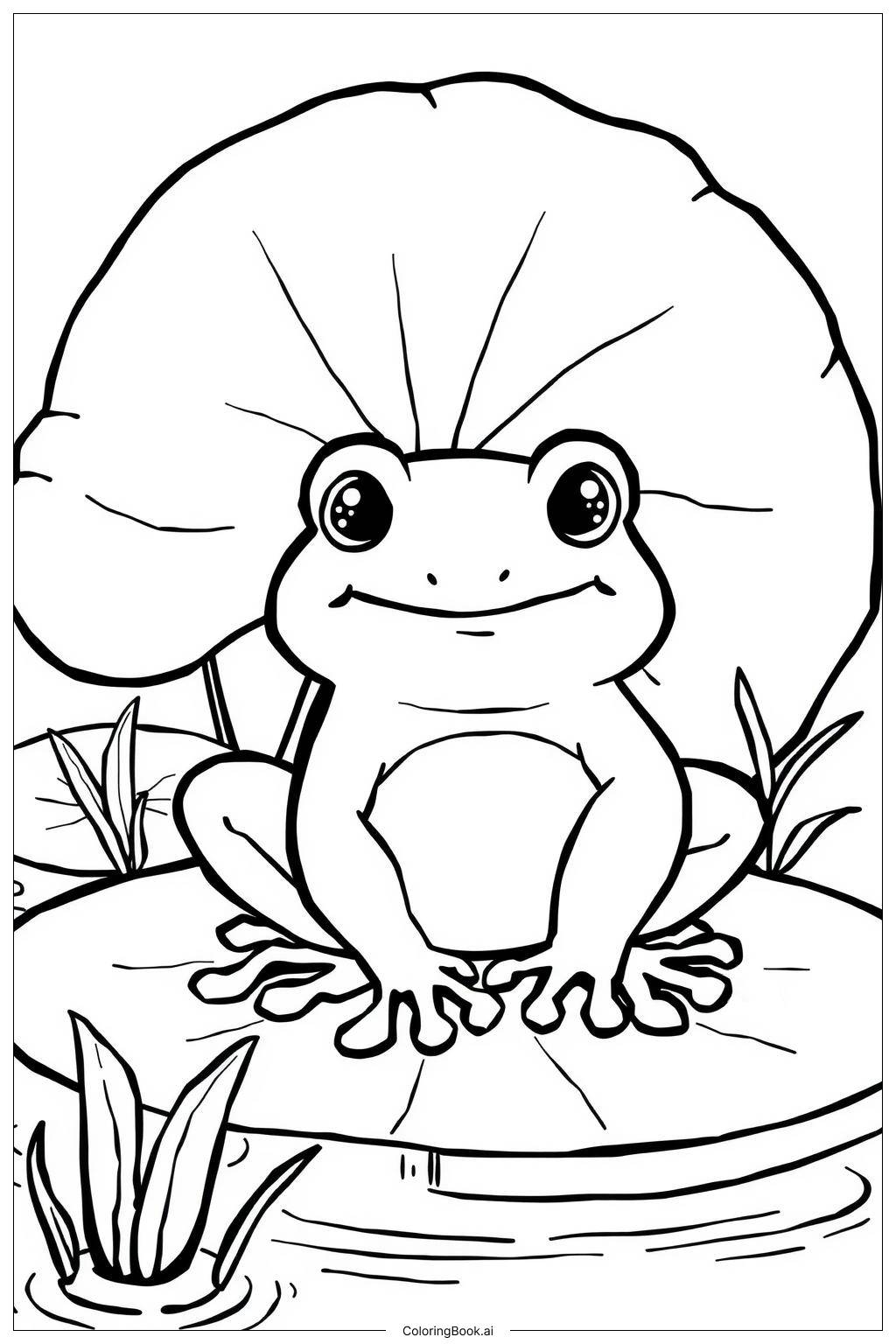 Cute Kawaii Frog Coloring Page Free PDFu0026PNG Printable 