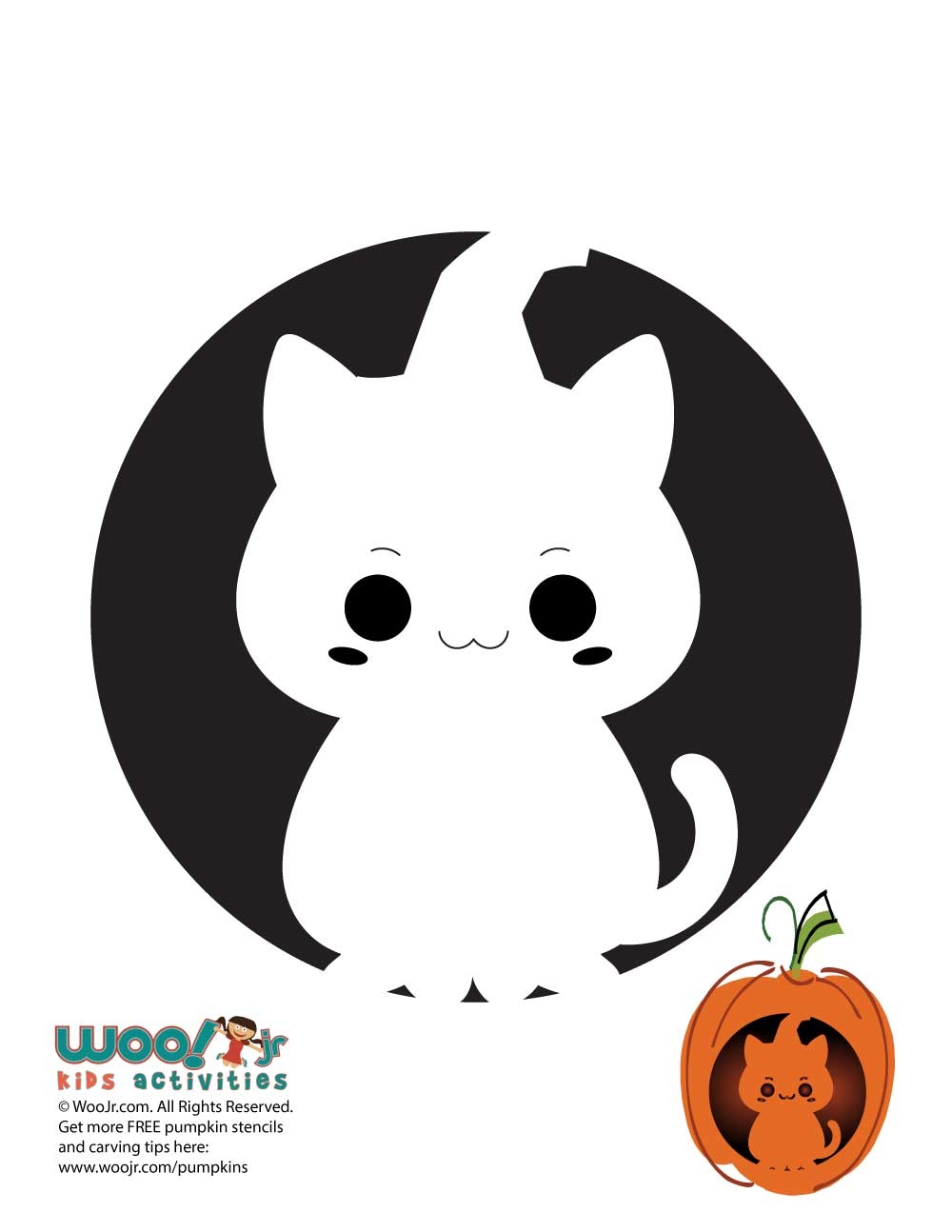 Cute Kawaii Pumpkin Stencils Woo Jr Kids Activities Worksheets Library