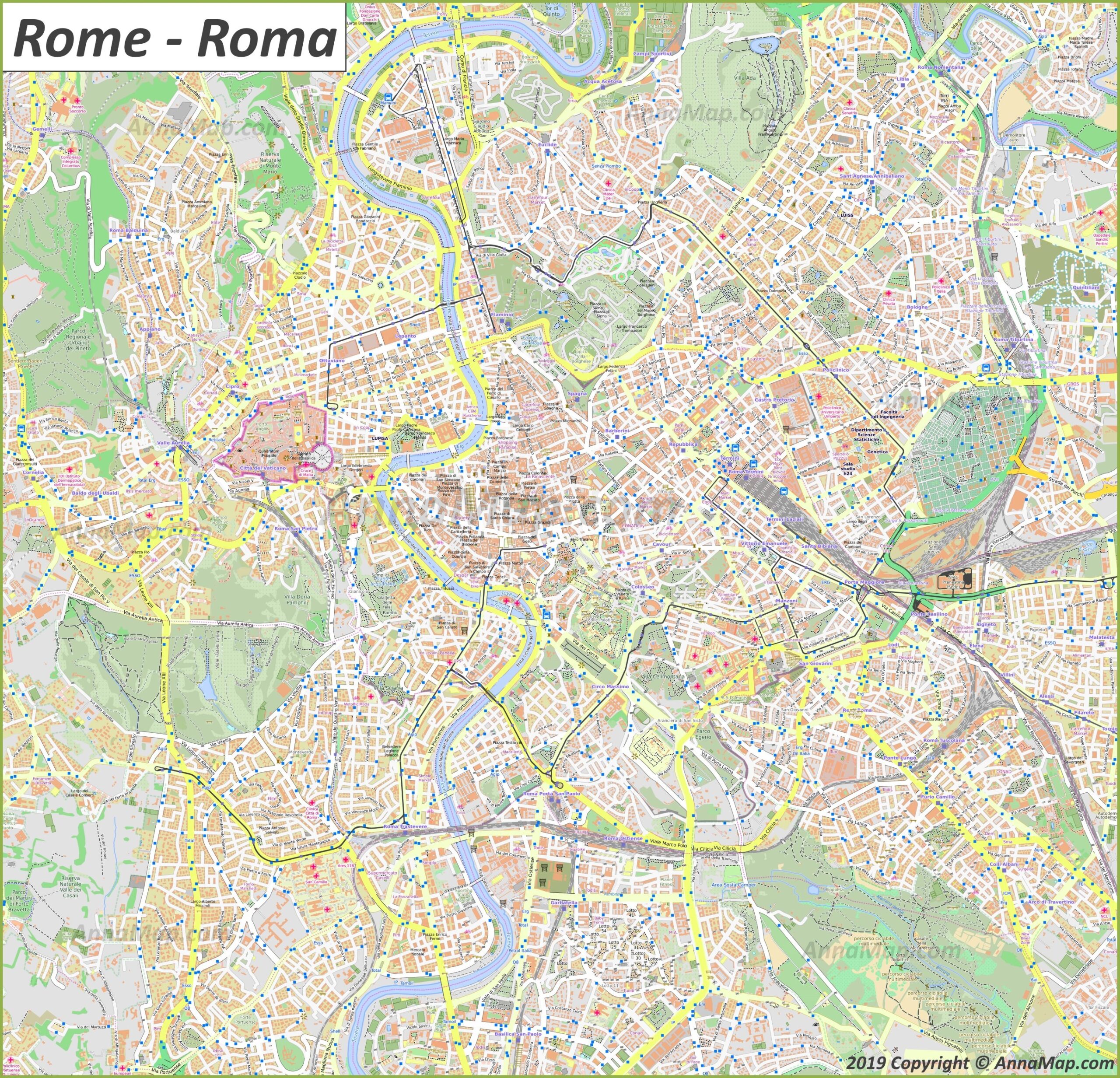 rome map printable
