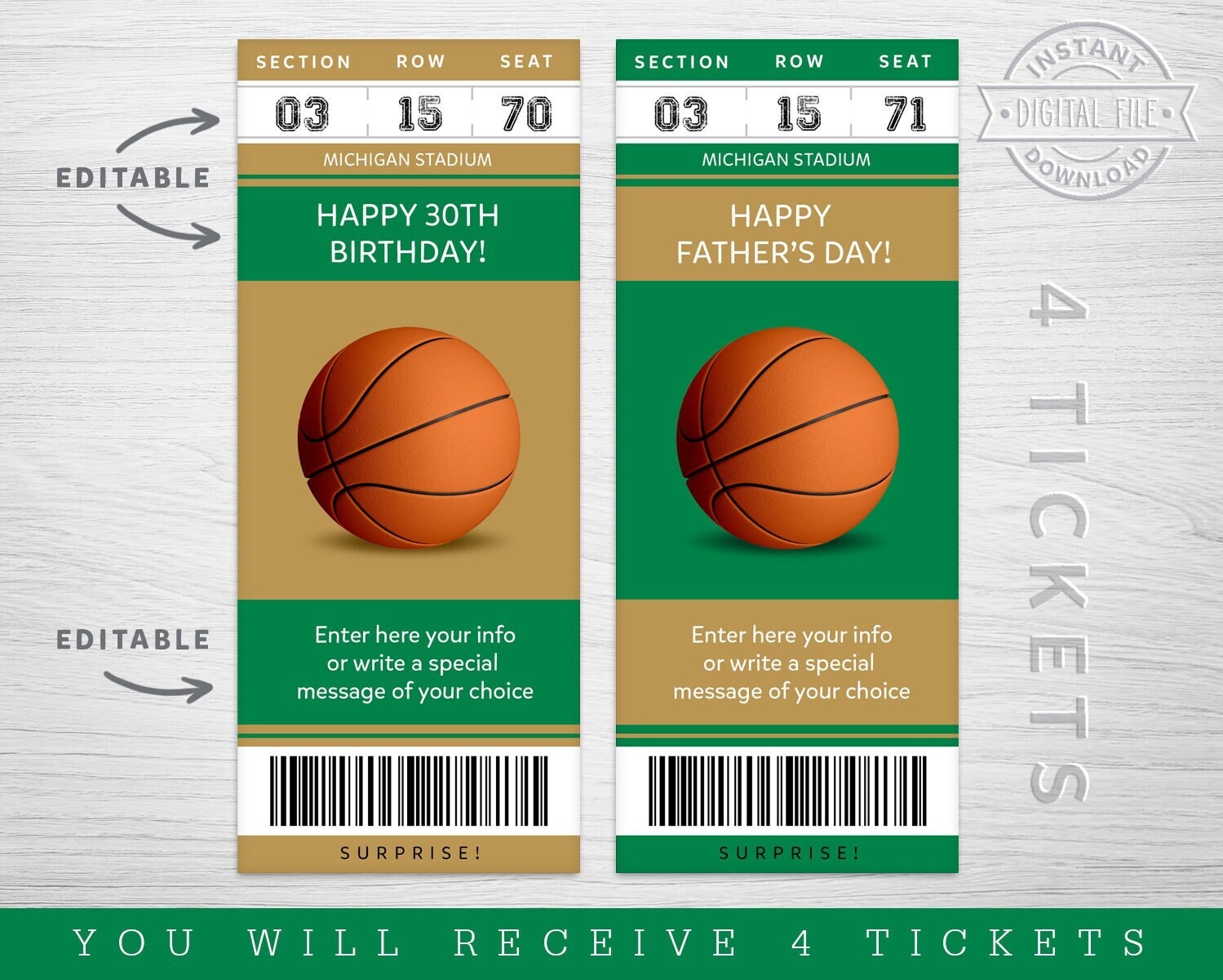 Digital Boston Colors Surprise Ticket Gift Boston Basketball 