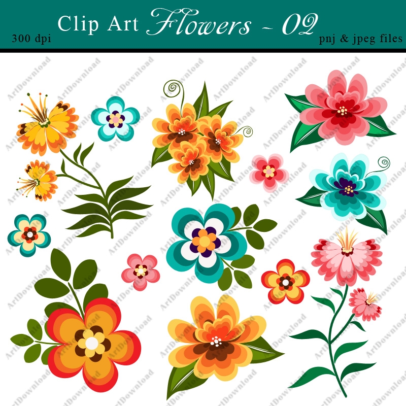 Digital Clip Art Flowers Clip Art Flowers Digital Paper Flowers 