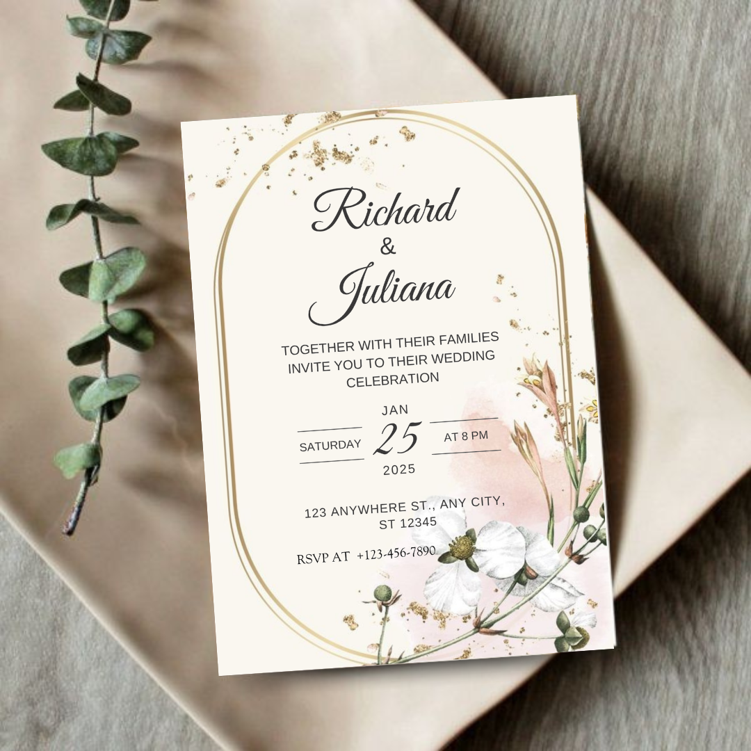Digital Wedding Invitation Printable Wedding Invitation 