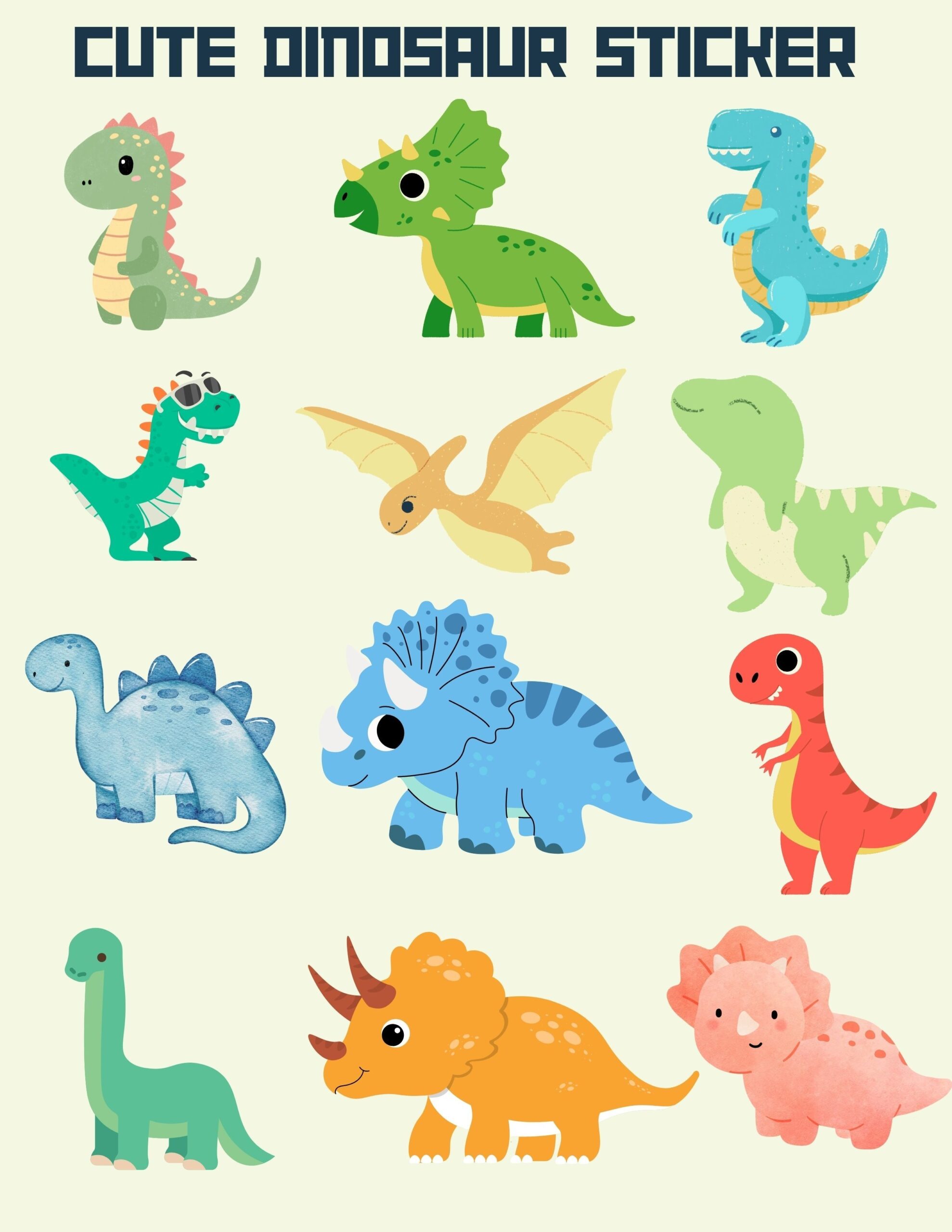 Dinosaur Printable Sticker For Kids By Angelvbataan Raket PH