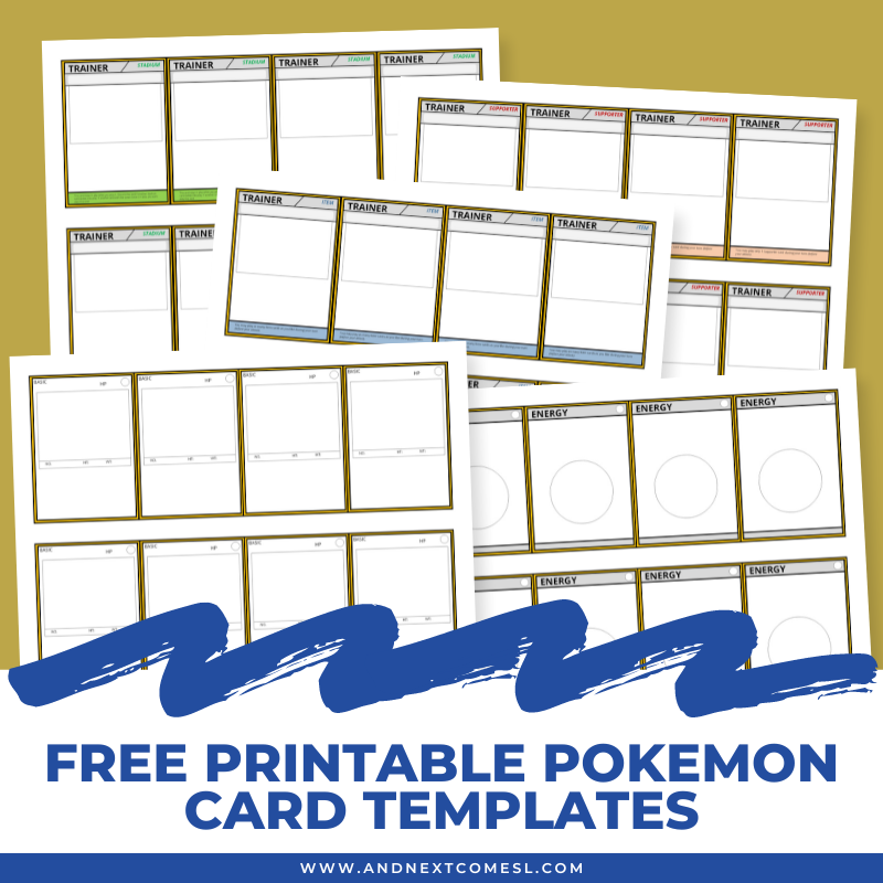 DIY Pokemon Card Templates Free Printable And Next Comes L 