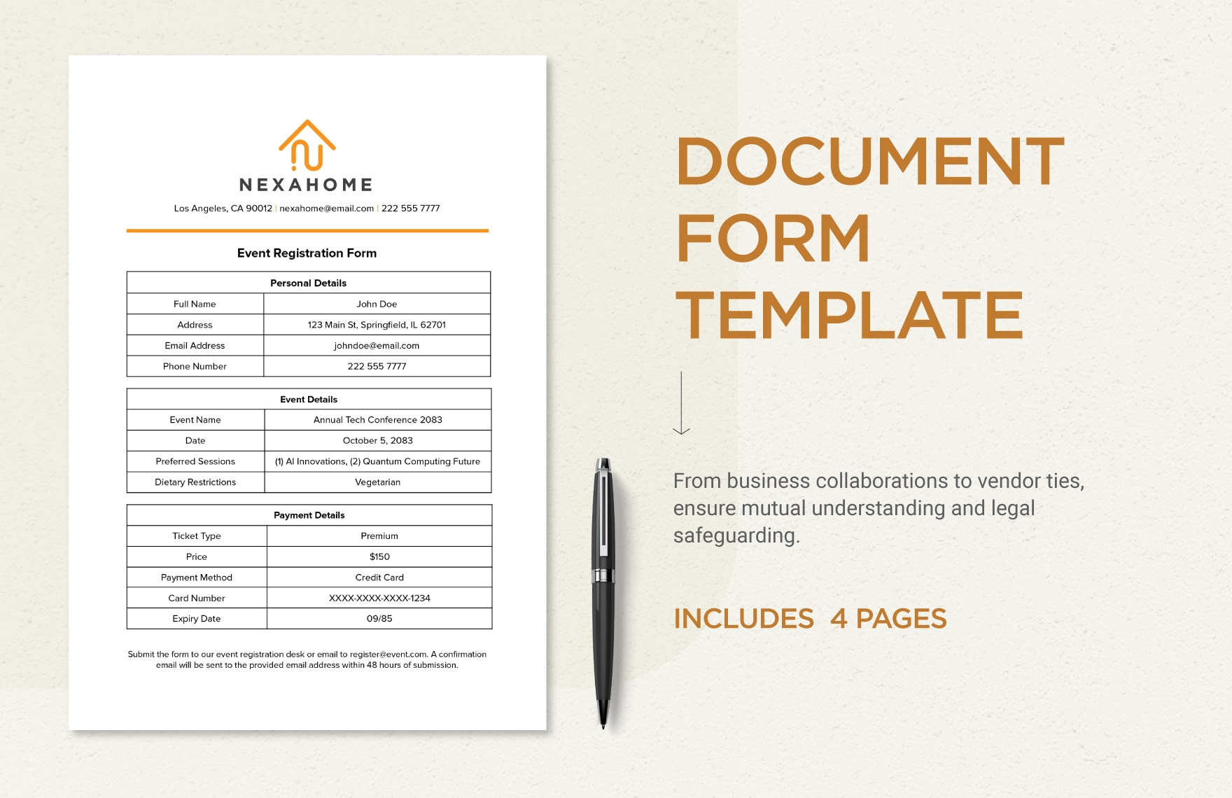 Document Form Template In Word PDF Google Docs Download