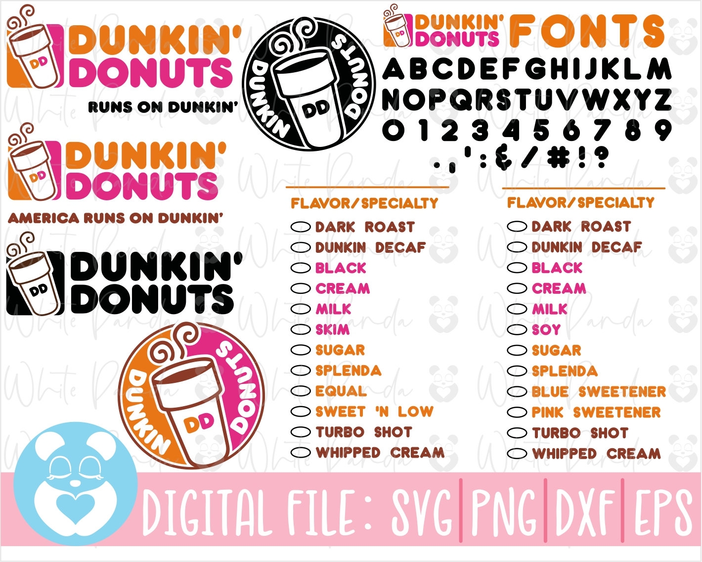 printable dunkin donuts menu