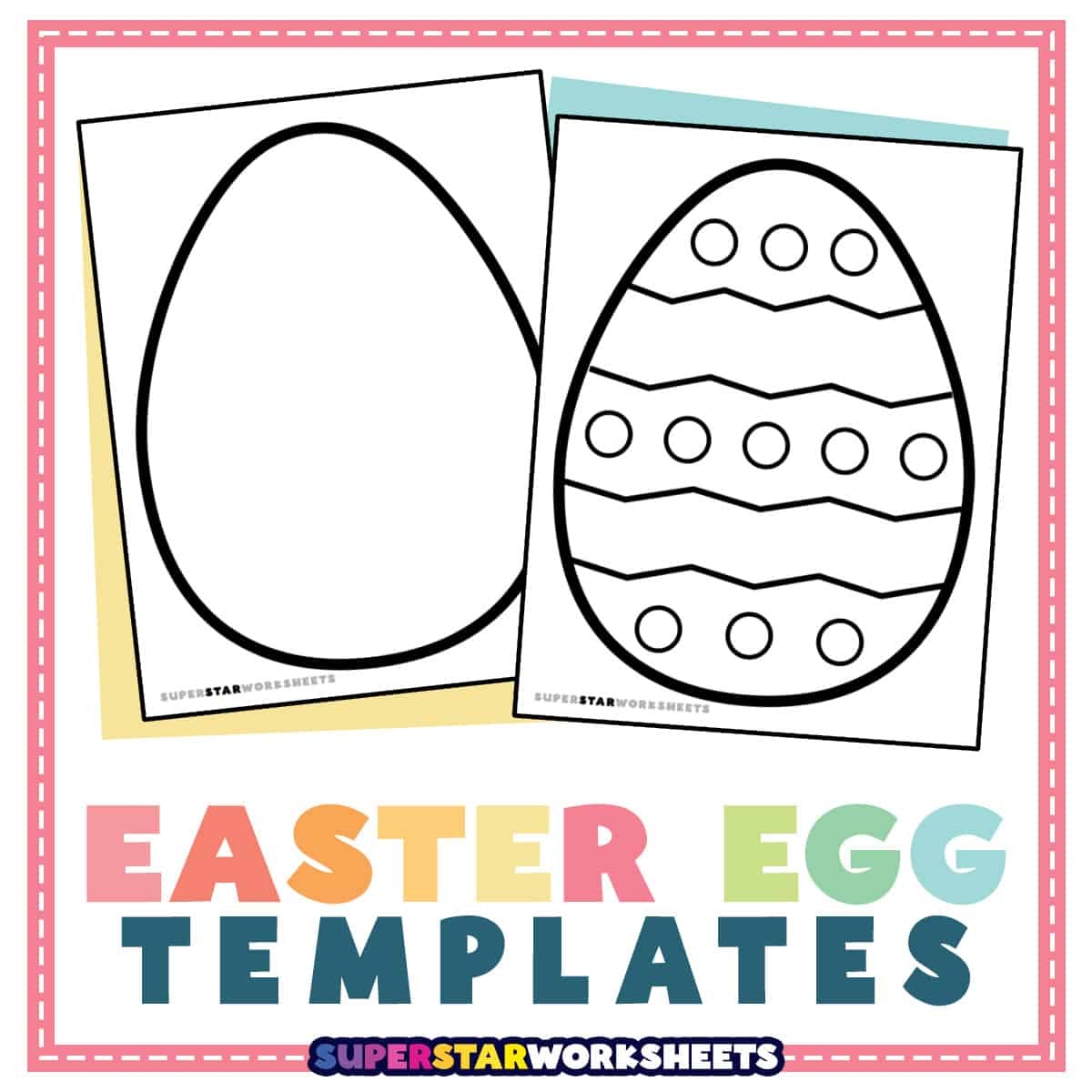 Easter Egg Template Free Printables Superstar Worksheets
