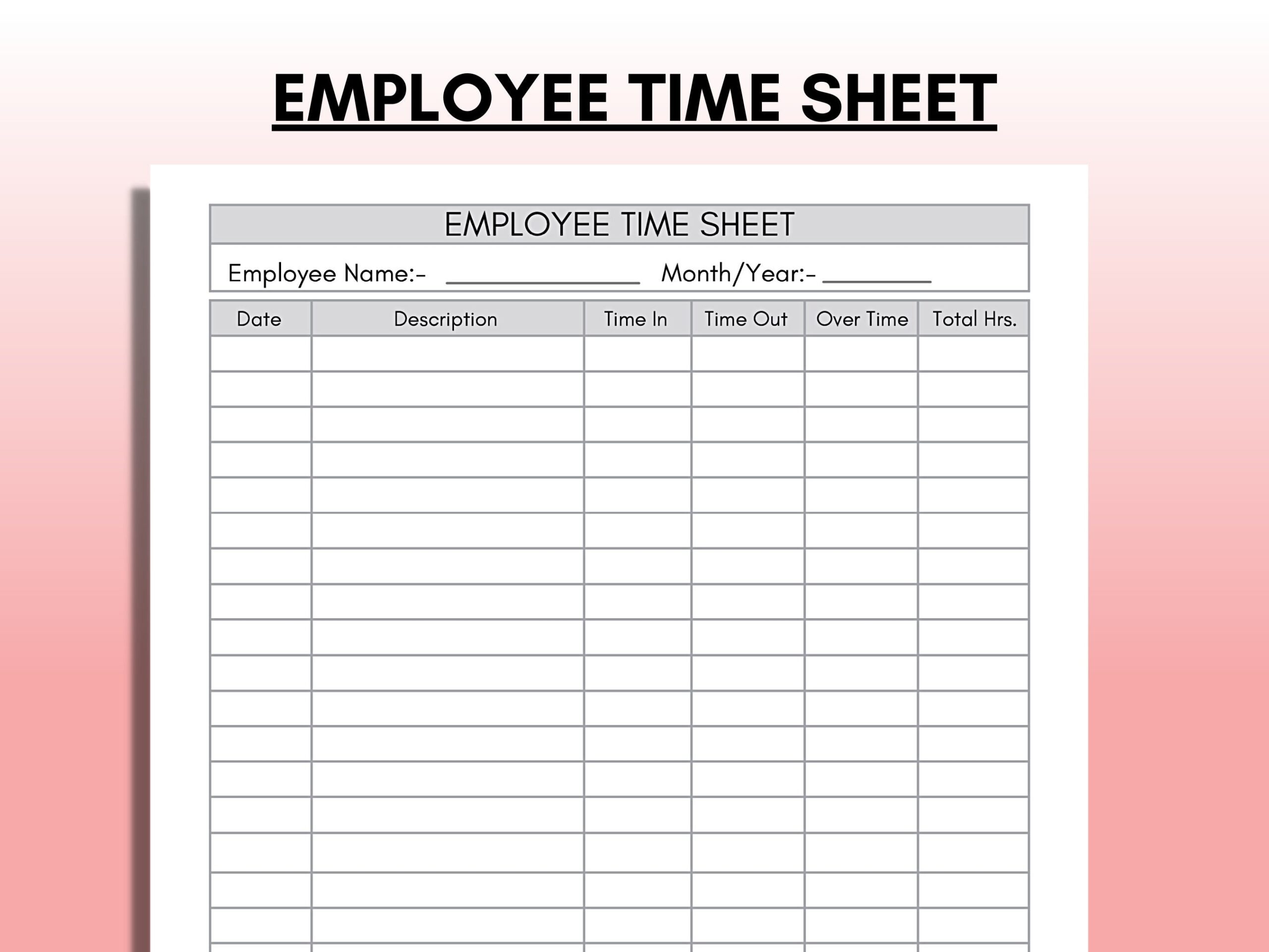 Employee Time Sheet Time Card Template Work Schedule Employee Worksheets Library