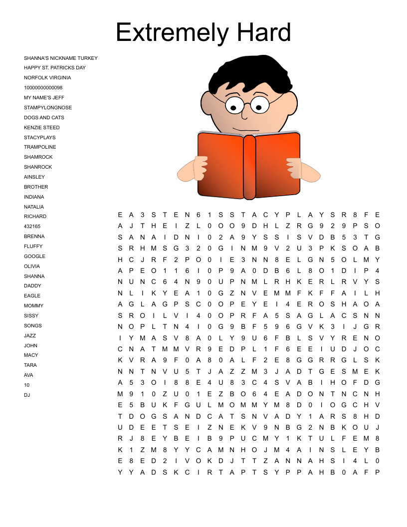 free printable word searches difficult
