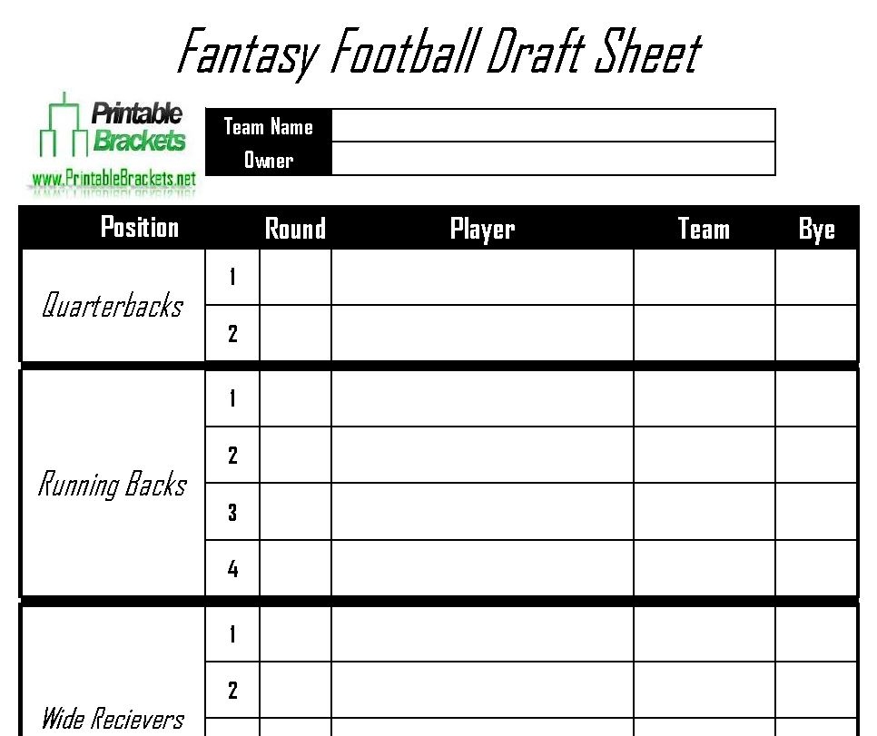 nfl printable sheets