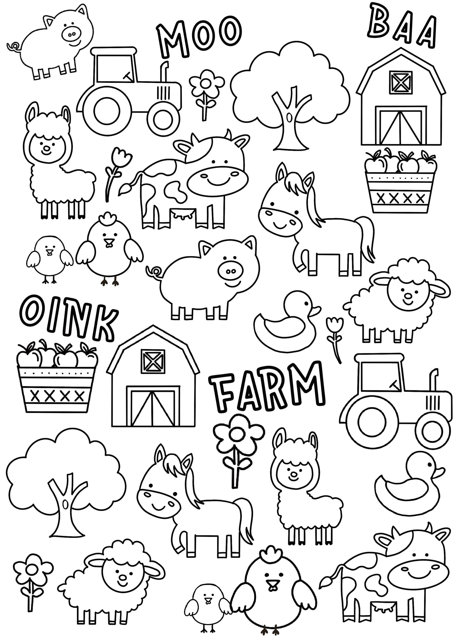 printable farm animal coloring pages