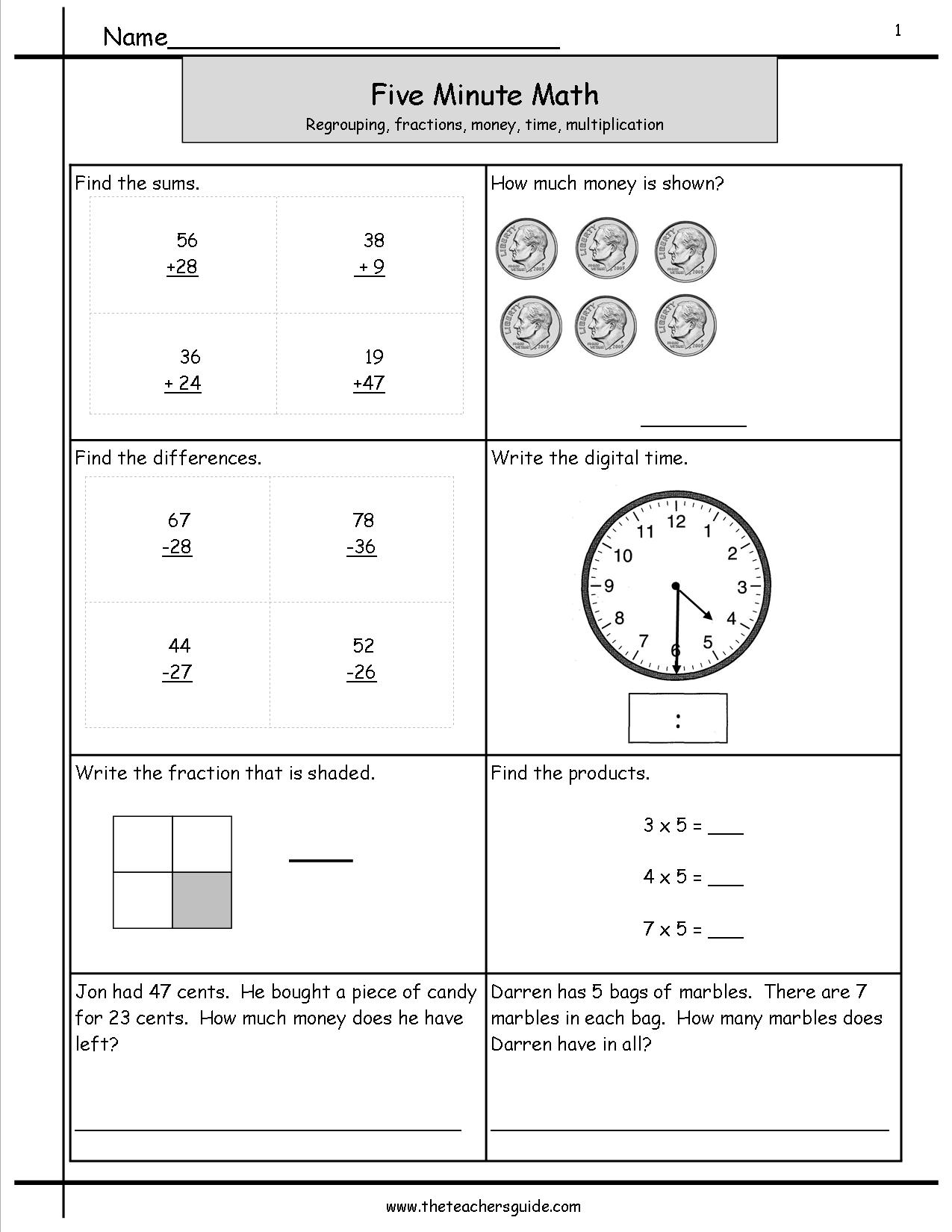 mad minute printable worksheets