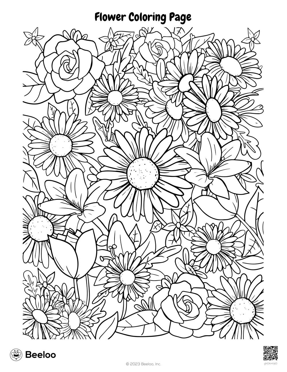 Flower themed Coloring Pages Beeloo Printable Crafts And 