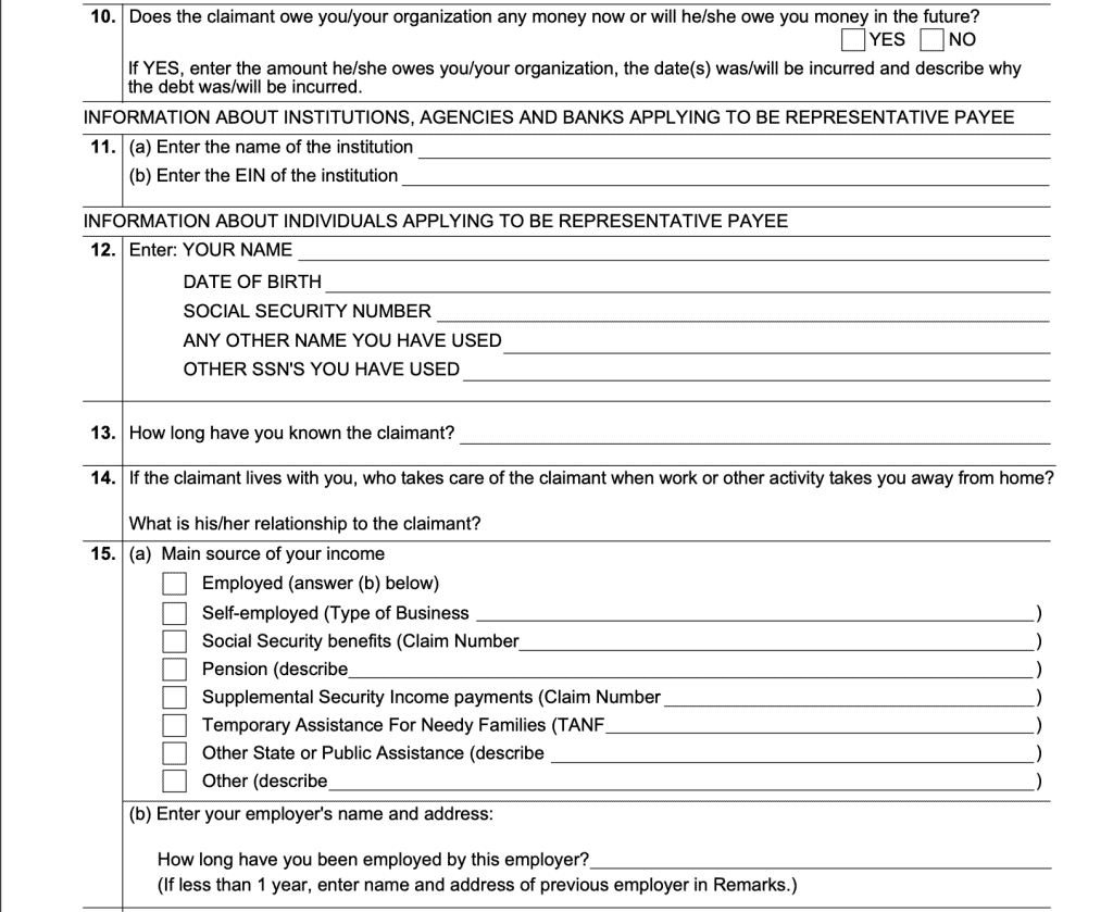Form SSA 11 BK A Representative Payee Guide