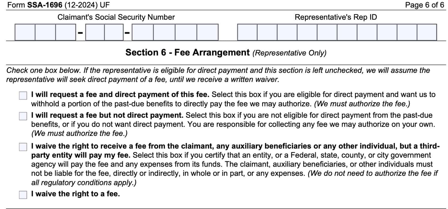 Form SSA 1696 Instructions