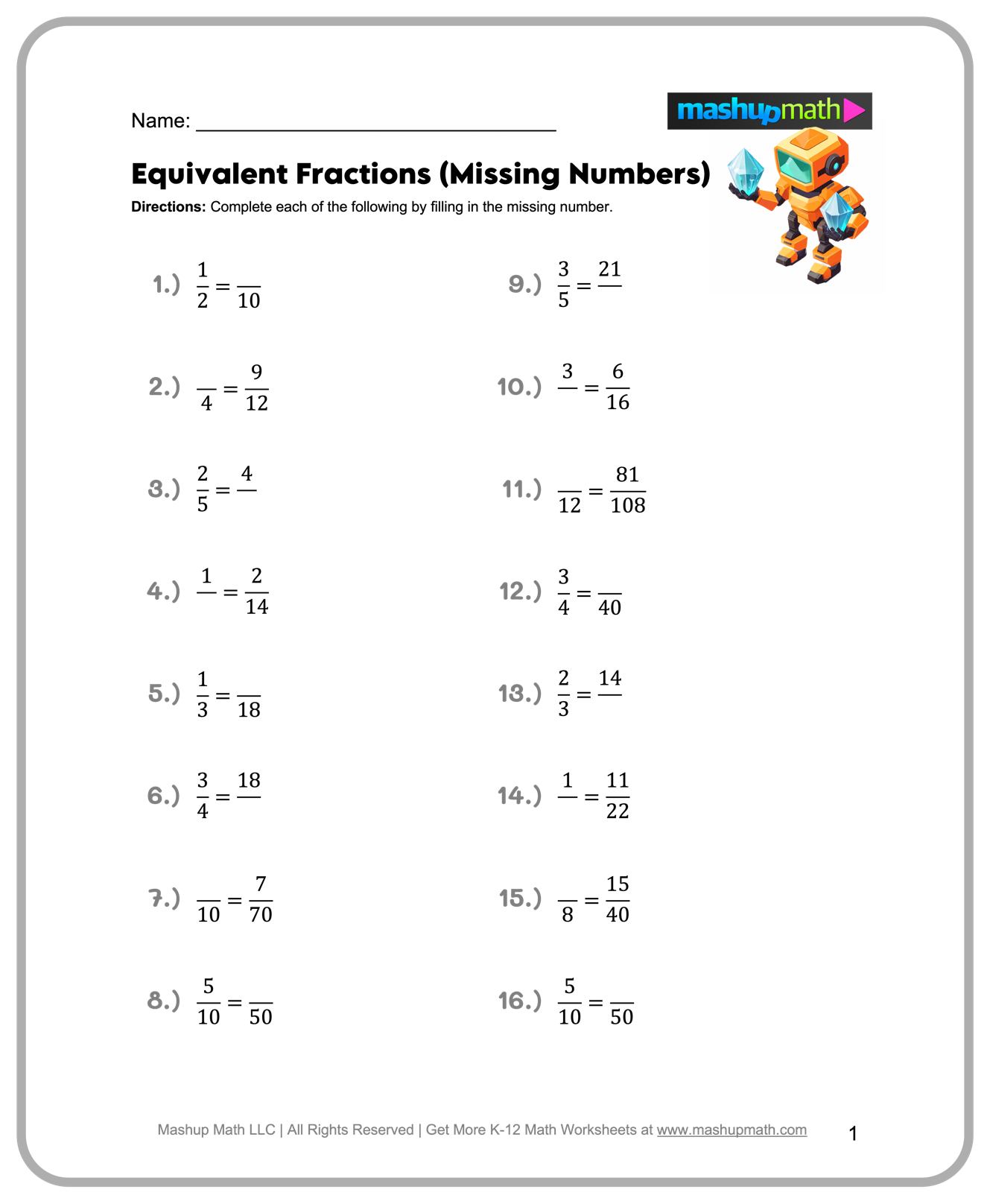 free printable math sheets for 6th graders