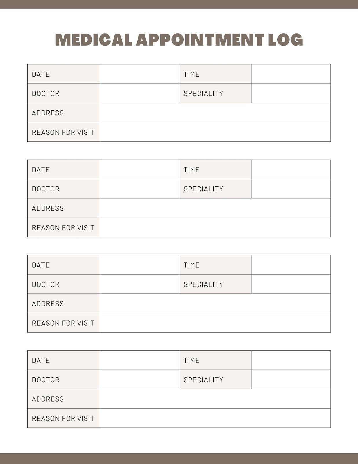 appointment page printable