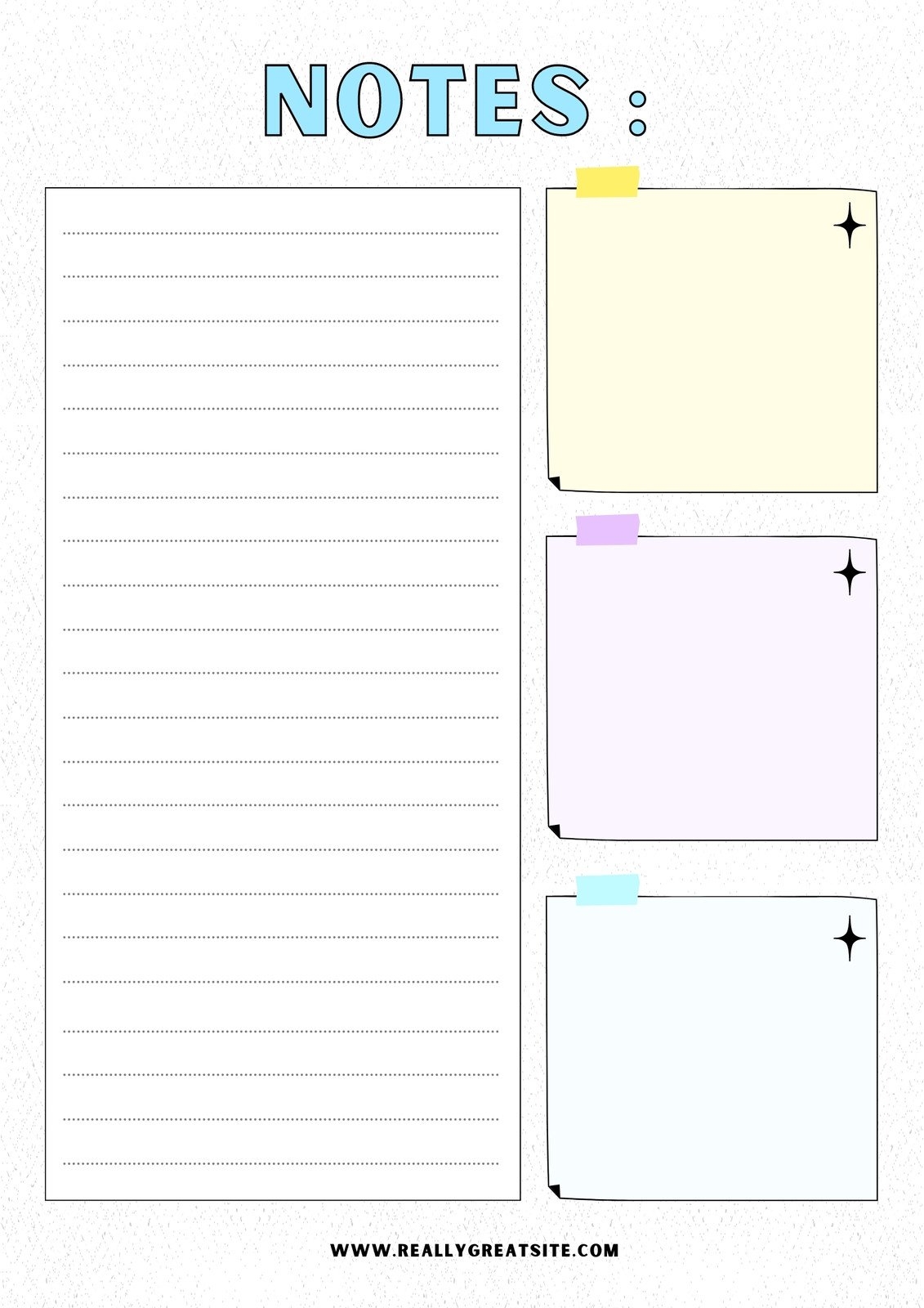 printable note taking template