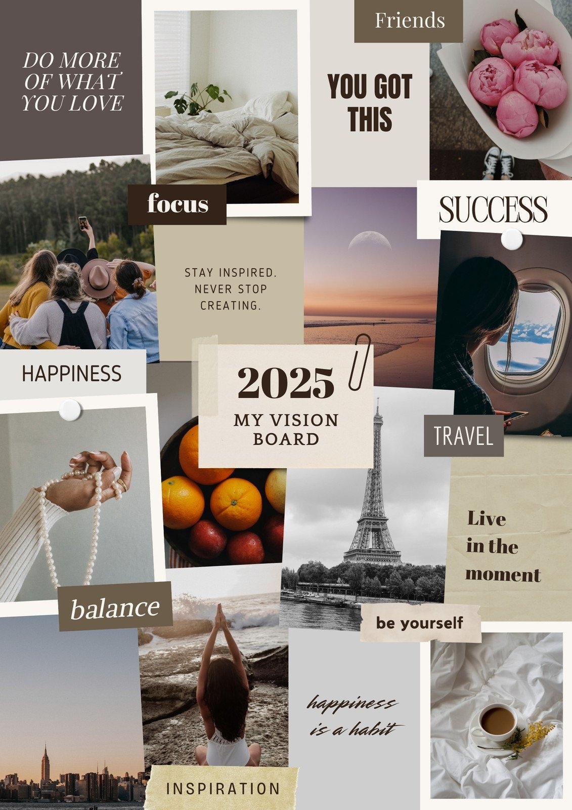 Free And Customizable Vision Board Templates
