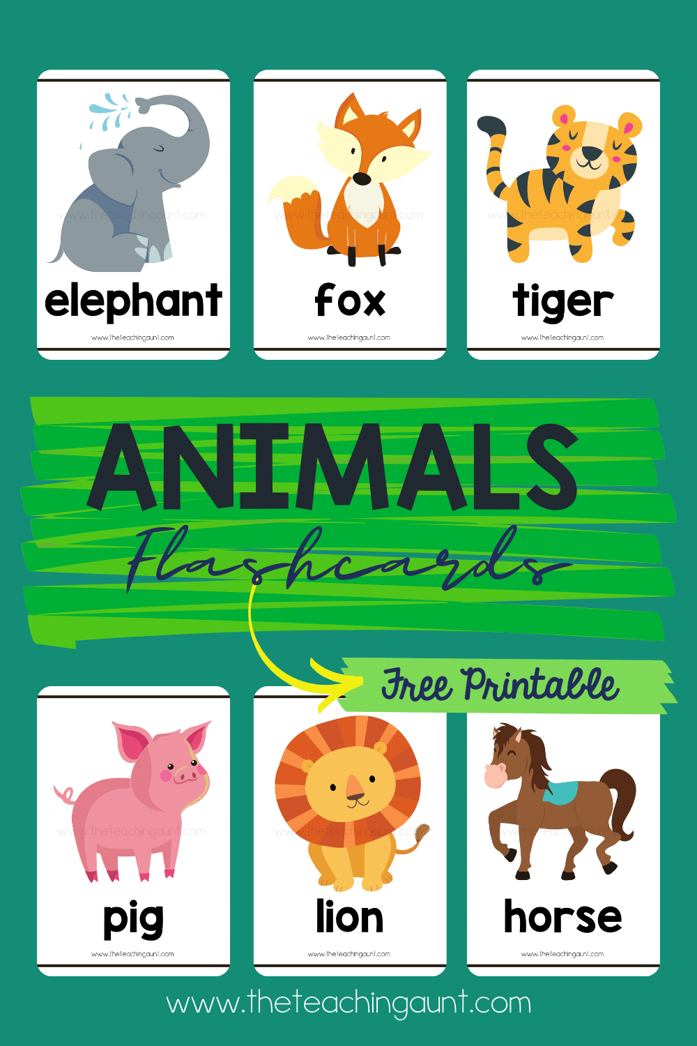 animal flashcards printable