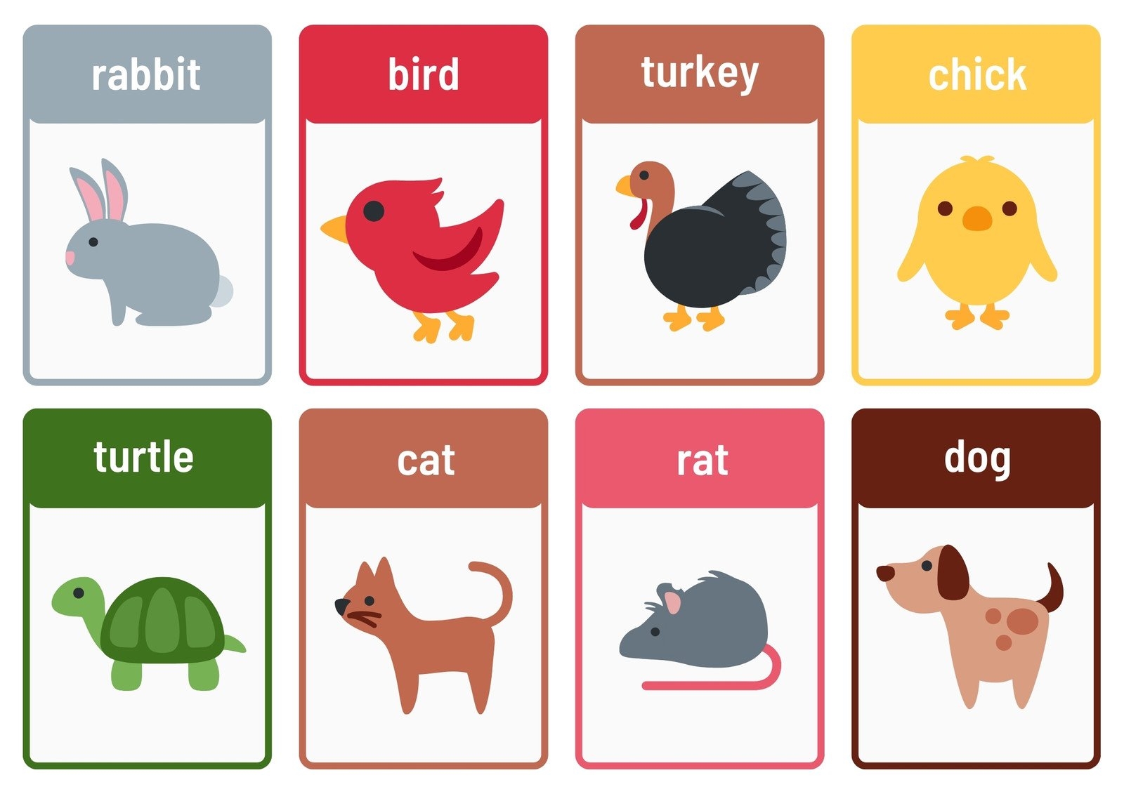 Free Animal Flashcards To Customize And Print Canva Worksheets Library
