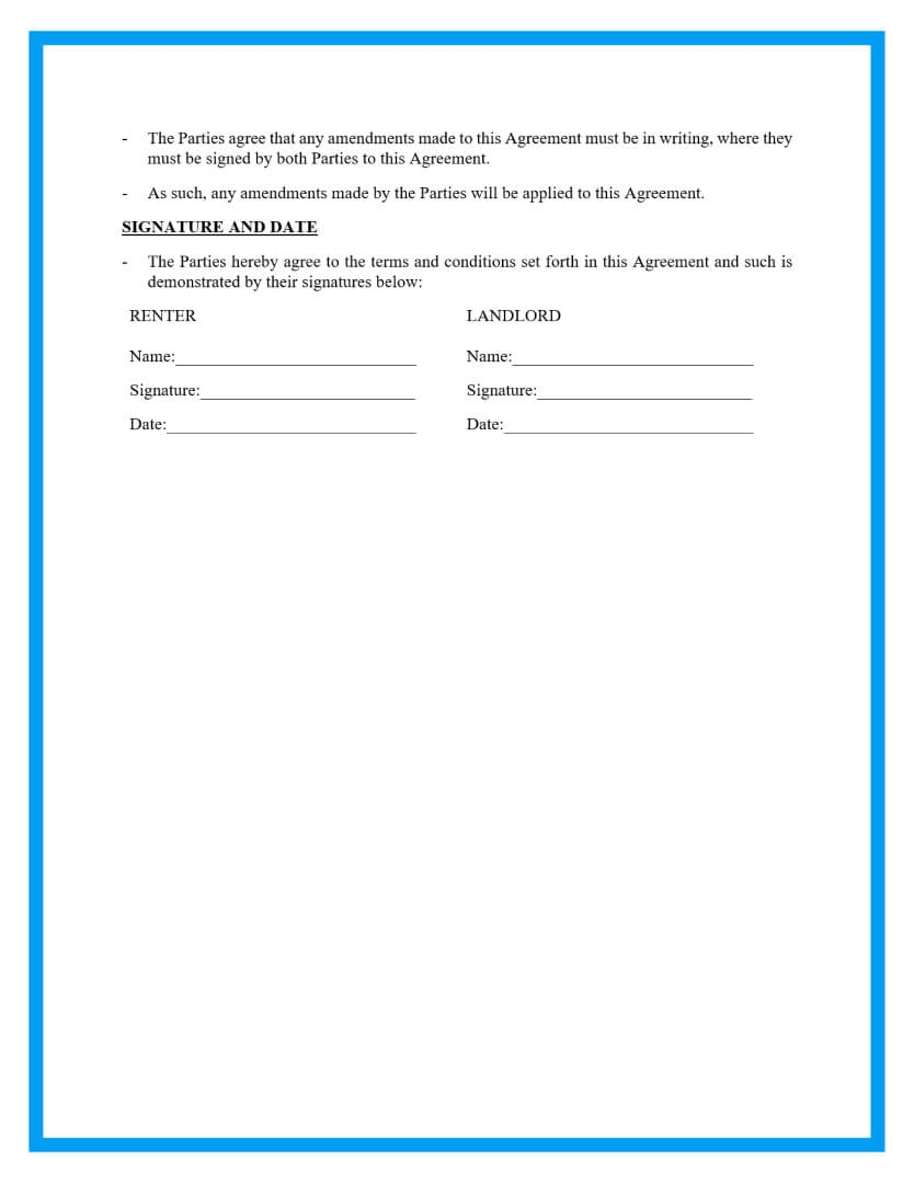 free printable basic rental agreement