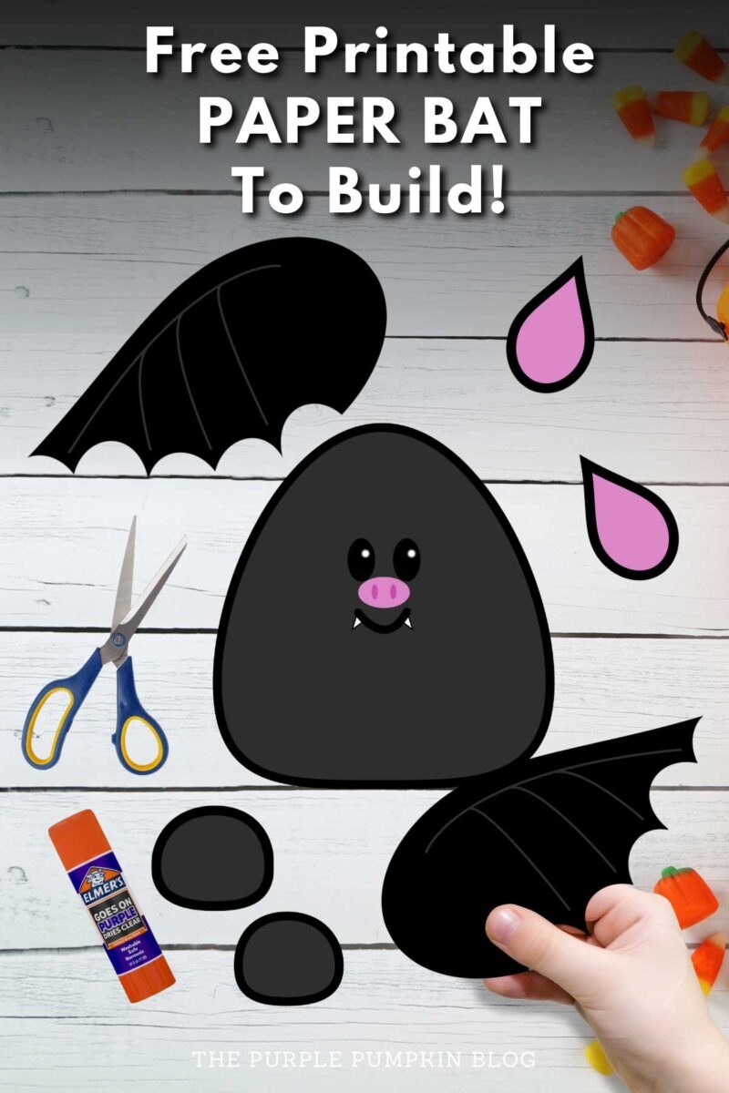 Free Build A Bat Craft Template Printable For Halloween