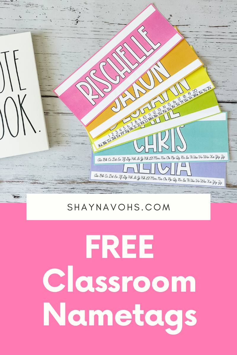 Free Classroom Name Tags Shayna Vohs
