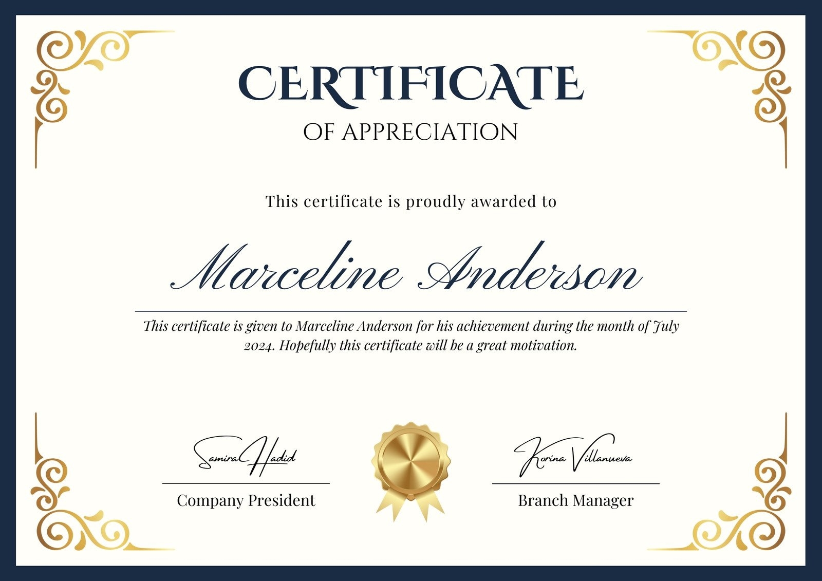 Free Custom Printable Appreciation Certificate Templates Canva