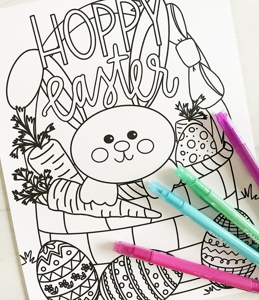 Free Easter Coloring Page Easter Bunny Pineapple Paper Co 