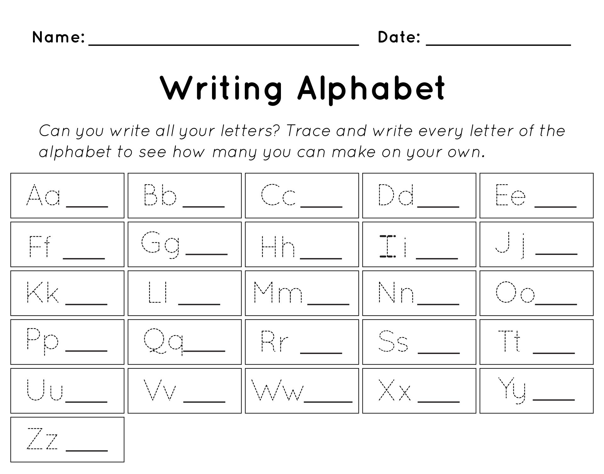 printable practice writing letters
