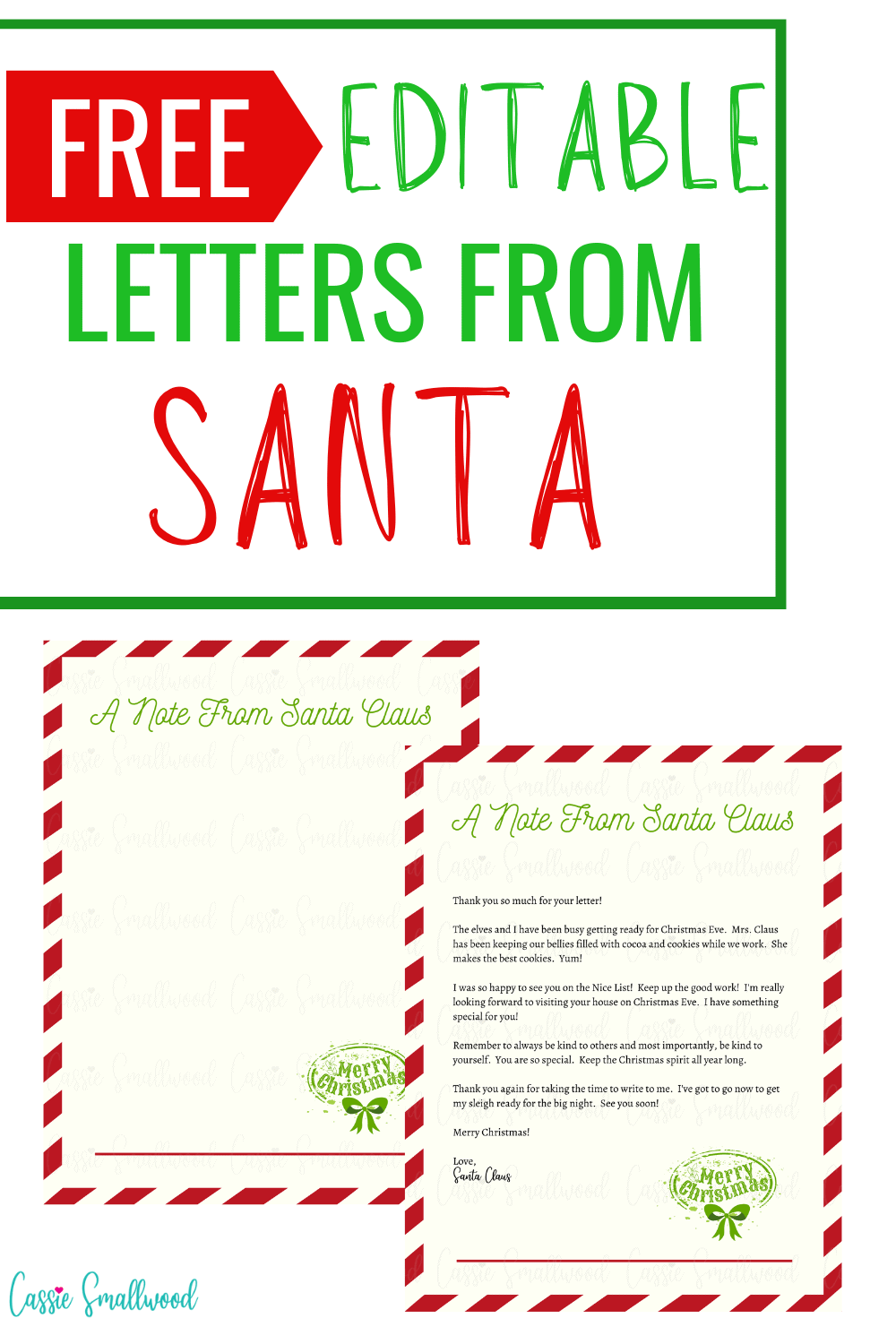 free printable letter from santa template word pdf