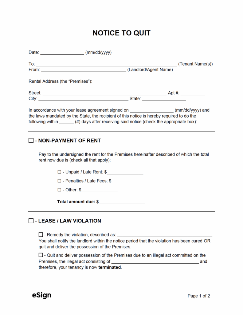 eviction notice template free printable - MIT Printable