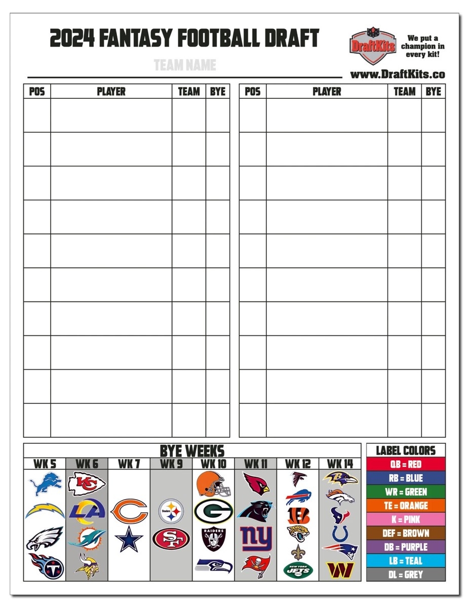 Free Fantasy Football Draft Kit