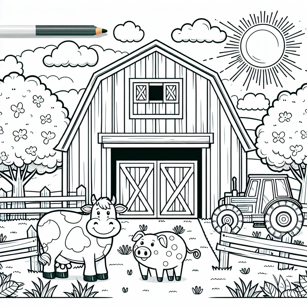 Free Farm Coloring Page Color Book 15 Coloring Pages Farm 