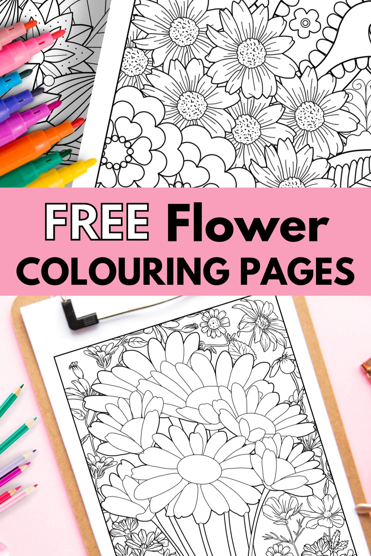 Free Flower Colouring Pages Gathering Beauty