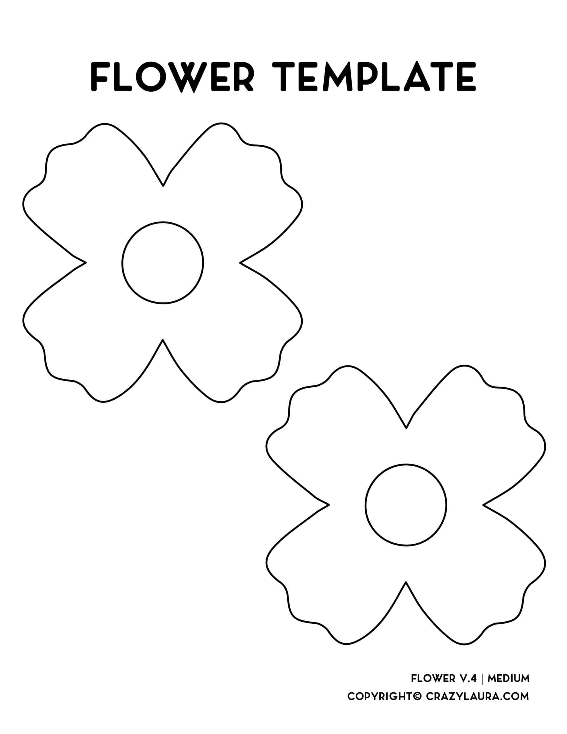 Free Flower Template U0026 Outline Stencil Printables Crazy Laura