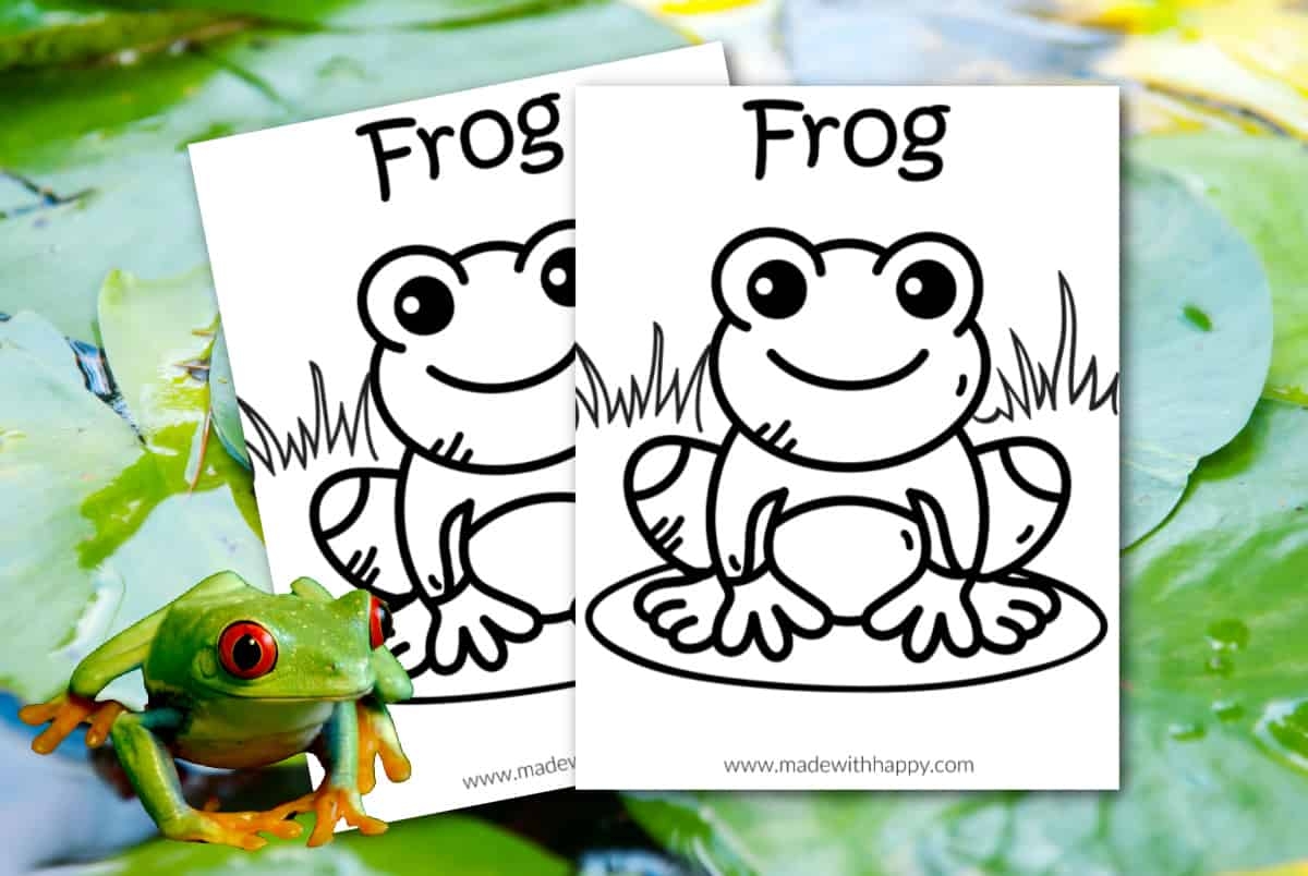 FREE Frog Coloring Page Printable Made With HAPPY