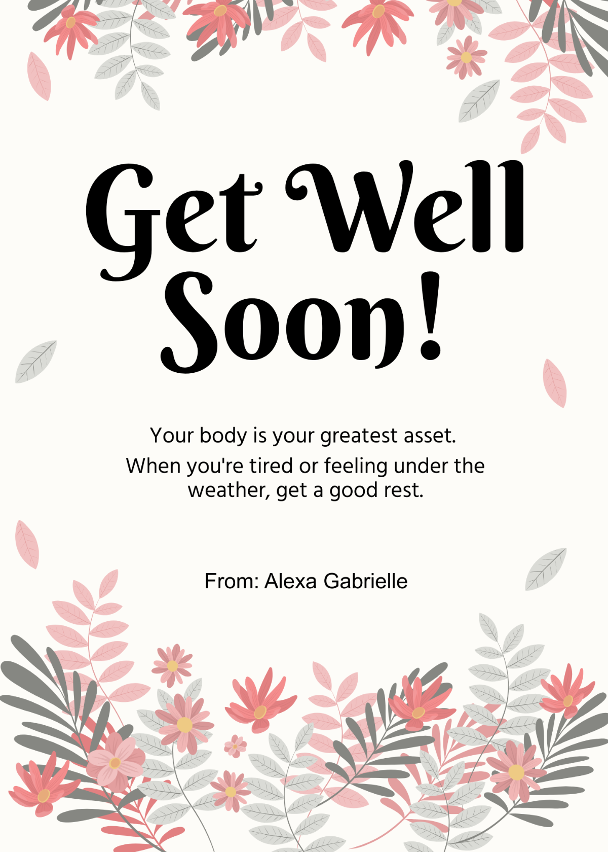 Free Get Well Soon Card Templates Editable And Printable