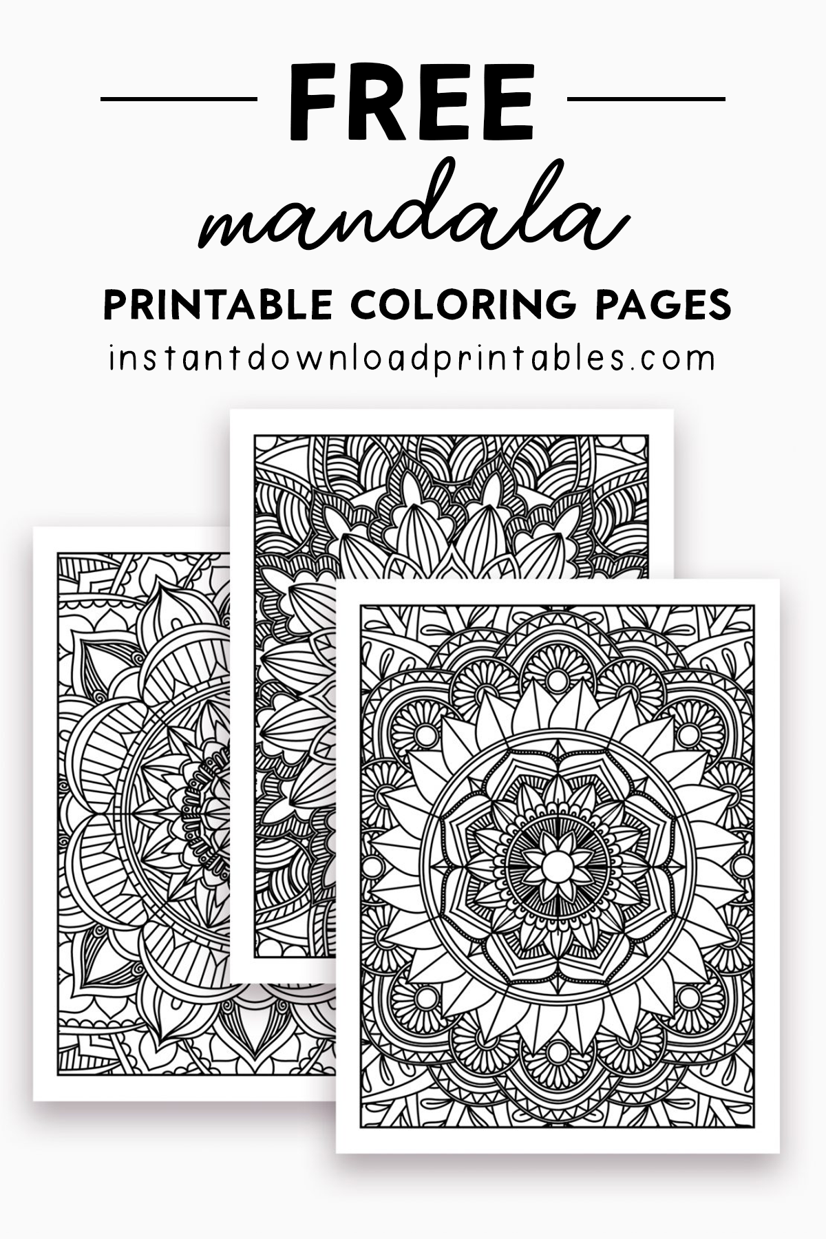 Free Mandala Coloring Pages Intricate Stress Relief Instant 