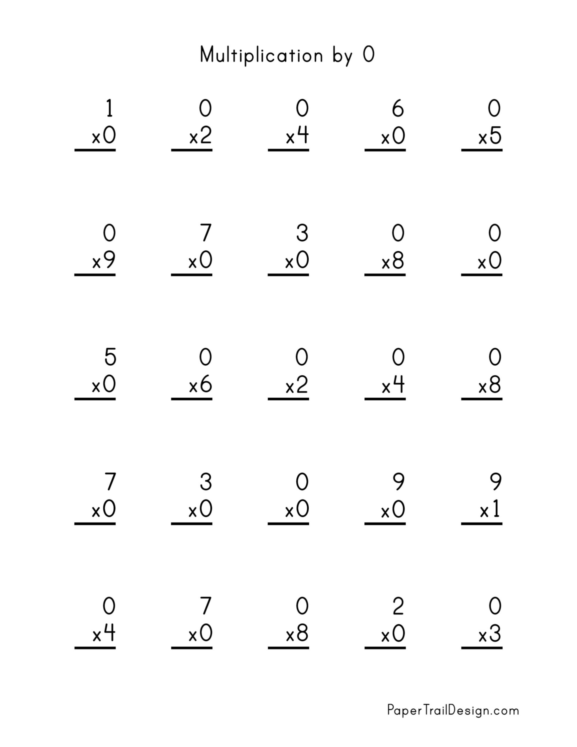 multiplication facts printable