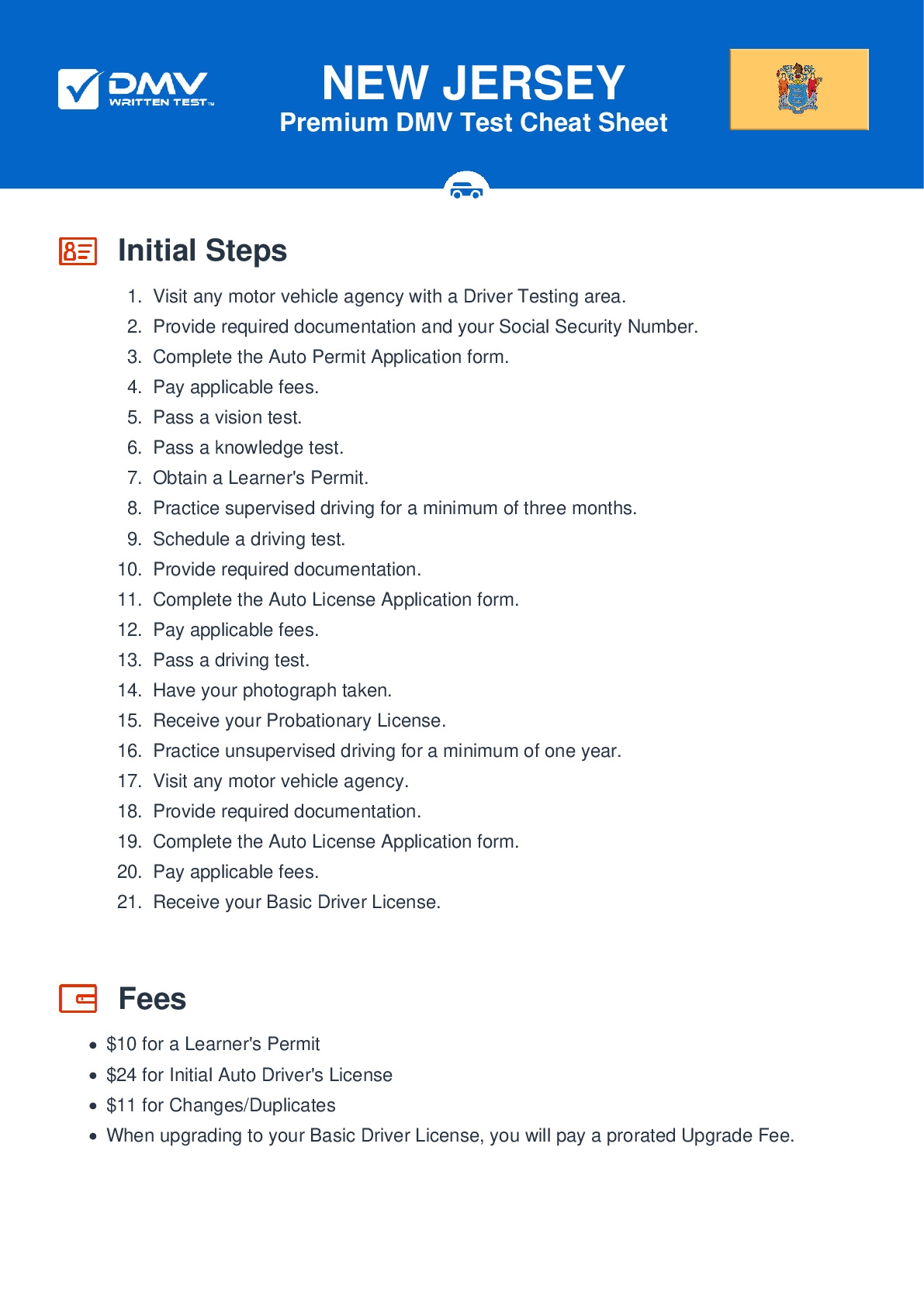 FREE New Jersey Permit Test Real 2025 DMV Test Questions