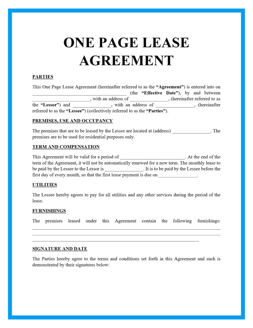 printable lease agreements